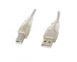 USB-A -> USB-B 2.0 Kaapeli läpinäkyvä (5 m)