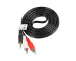 Äänikaapeli 3.5mm -> 2xRCA (2 m) Musta