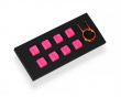 8-Key Gummi Double-shot Backlit Keycap Set - Neon pinkki -näppäinhattusarja