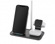 2-in-1 Wireless Charger, 10W, USB-C, Qi - Musta