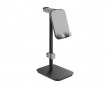 Aluminum Headphone Stand with Tiltable Phone Holder  - Musta kuuloketeline