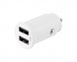 Dual USB Car Charger 12W, 2.4A - USB-autolaturi Valkoinen