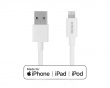 USB-A > Lightning MFi - Charge/sync cable 0.5m - Valkoinen -kaapeli