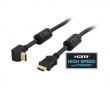 Kulma HDMI Kabel High Speed with Ethernet, 4K, Ultra HD in 60Hz - Musta - 1m