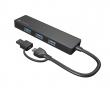 USB-C 3.0 Hub Mayfly Musta + USB-A Adapter - USB Hubi 