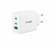 Wall Charger GaN, 65 W, 2x USB-C, 1x USB-A, 3-Port Charger - Verkkovirtalaturit