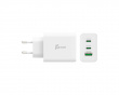 Wall Charger GaN, 65 W, 2x USB-C, 1x USB-A, 3-Port Charger - Verkkovirtalaturit