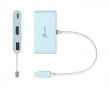 USB-C-HDMI 4K ja USB Type-A 90 W Teholla -  Sininen