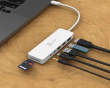 USB-C-moniporttinen keskitin 60W Virransyötöllä - Valkoinen