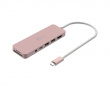 USB-C-moniporttinen keskitin 60W Virransyötöllä - Vaaleanpunainen