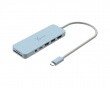 USB-C-moniporttinen keskitin 60W Virransyötöllä - Sininen