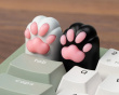 Kitty Paw Silicone Aluminum Alloy Artisan Keycap - Musta