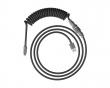 USB-C Coiled Cable - Harmaa - Näppäimistön Kierrekaapeli
