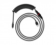 USB-C Coiled Cable - Harmaa / Musta - Näppäimistön Kierrekaapeli