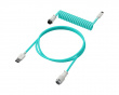 USB-C Coiled Cable - Vaaleanvihreä / Valkoinen - Näppäimistön Kierrekaapeli