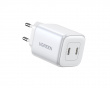 Nexode Mini 45W Dual USB-C PD Wall Charger - Valkoinen Verkkovirtalaturit