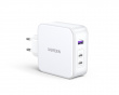 Nexode 140W USB-C PD GaN - 3-Port Wall Charger + USB-C Cable 1.5m - Valkoinen Verkkovirtalaturit