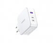 Nexode 140W USB-C PD GaN - 3-Port Wall Charger + USB-C Cable 1.5m - Valkoinen Verkkovirtalaturit