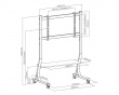 TV Stand on Wheels - 45”-90” - Musta TV-teline pyörillä