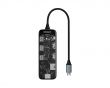 Transparent USB Telakointiasema - 10 portilla
