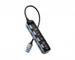 Transparent USB Telakointiasema - 5 portilla