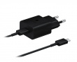 Fast Charger 15W - Verkkovirtalaturi ja 1m Kaapeli - Musta