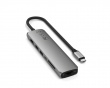 Satechi 7-i-1 USB-C Slim Multiport Adapter med Ethernet - Avaruusharmaa