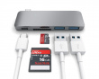 3-in-1 USB-C Pass Through USB Hub - Avaruusharmaa