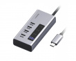 USB-C-keskitin latausasemalla ja LED-näytöllä