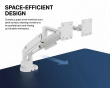 Space-Efficient Kaasujousellinen näyttöteline USB porteilla – 2 näyttöä – Valkoinen