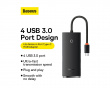 Lite Series 4-porttinen Type-C HUB-adapteri - Musta