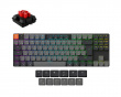 K1v6 Low Profile QMK Langaton Näppäimistö [Gateron Red] - Vaaleanharmaa