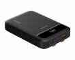 10 000 mAh varavirtalähde, kaksi USB-C-kaapelia - Musta