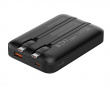 10 000 mAh varavirtalähde, kaksi USB-C-kaapelia - Musta
