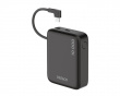 10 000 mAh Power bank , integroitu kangaspäällysteinen kaapeli - Musta