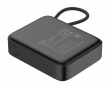 10 000 mAh Power bank , integroitu kangaspäällysteinen kaapeli - Musta