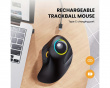 EM03 Wireless RGB Trackball Mouse - Black