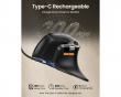 EM11 Pro Ergonomic Vertical Mouse - Musta/Sininen