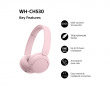 WH-CH530 Wireless Headphones On-Ear - Pink