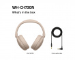 WH-CH730 Langattomat melua vaimentavat Bluetooth-kuulokkeet - Beige