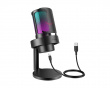 AMPLIGAME A8 USB Mikrofon RGB (PC/PS4/PS5) - Musta (DEMO)