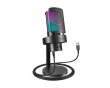 AMPLIGAME A8 Plus RGB USB Gaming Mikrofoni 4 napakuviolla (PC/PS4/PS5) - Musta (DEMO)