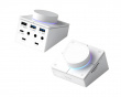 USB-C-keskitin säätimellä ja pikanäppäimillä - Valkoinen (DEMO)